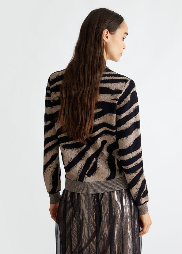 Liu Jo Cardigan jacquard con zip Italy