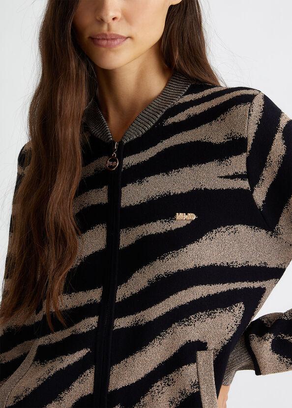 Liu Jo Cardigan jacquard con zip Italy