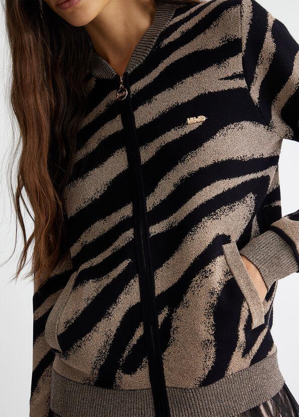 Liu Jo Cardigan jacquard con zip Italy