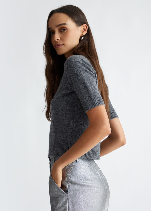 Liu Jo T-shirt in misto lana e alpaca Qualità