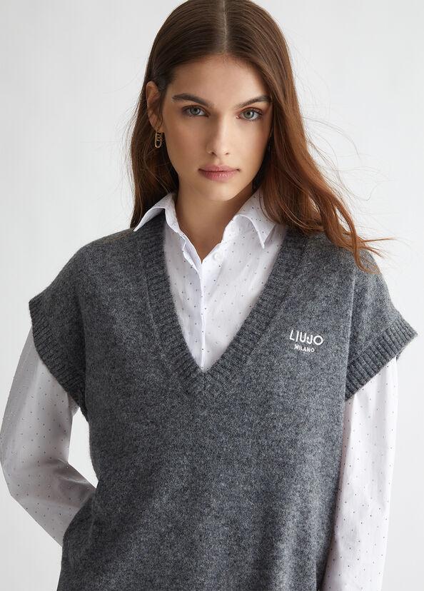 Liu Jo Gilet in maglia con logo Soddisfazione Garantita