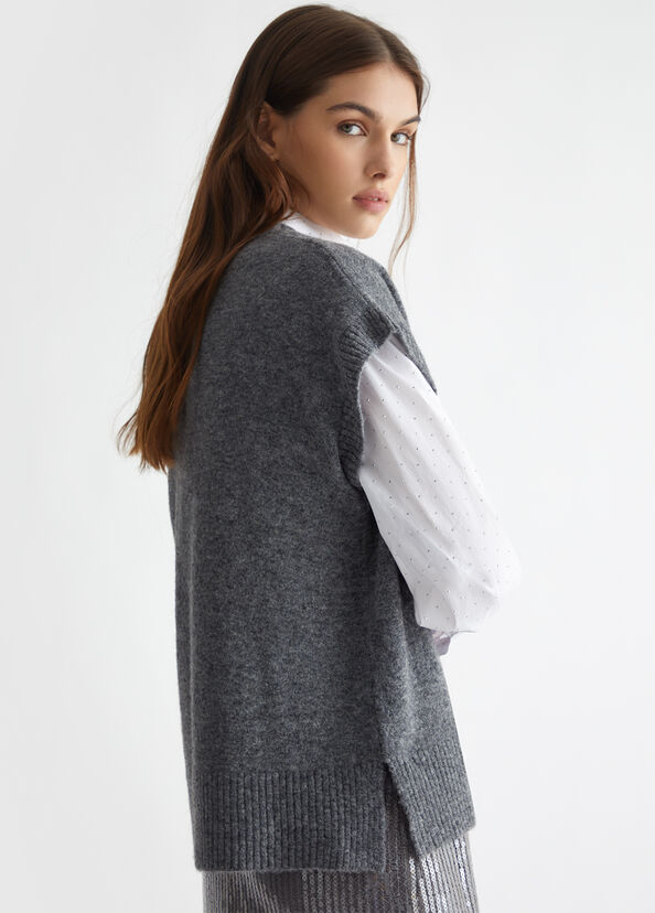 Liu Jo Gilet in maglia con logo Soddisfazione Garantita