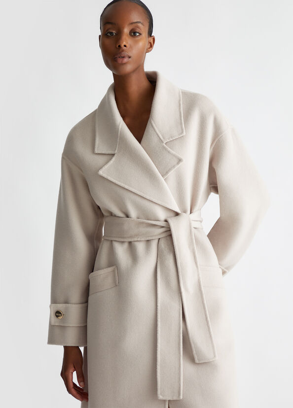 Liu Jo Cappotto in misto lana con cintura Shopping Online