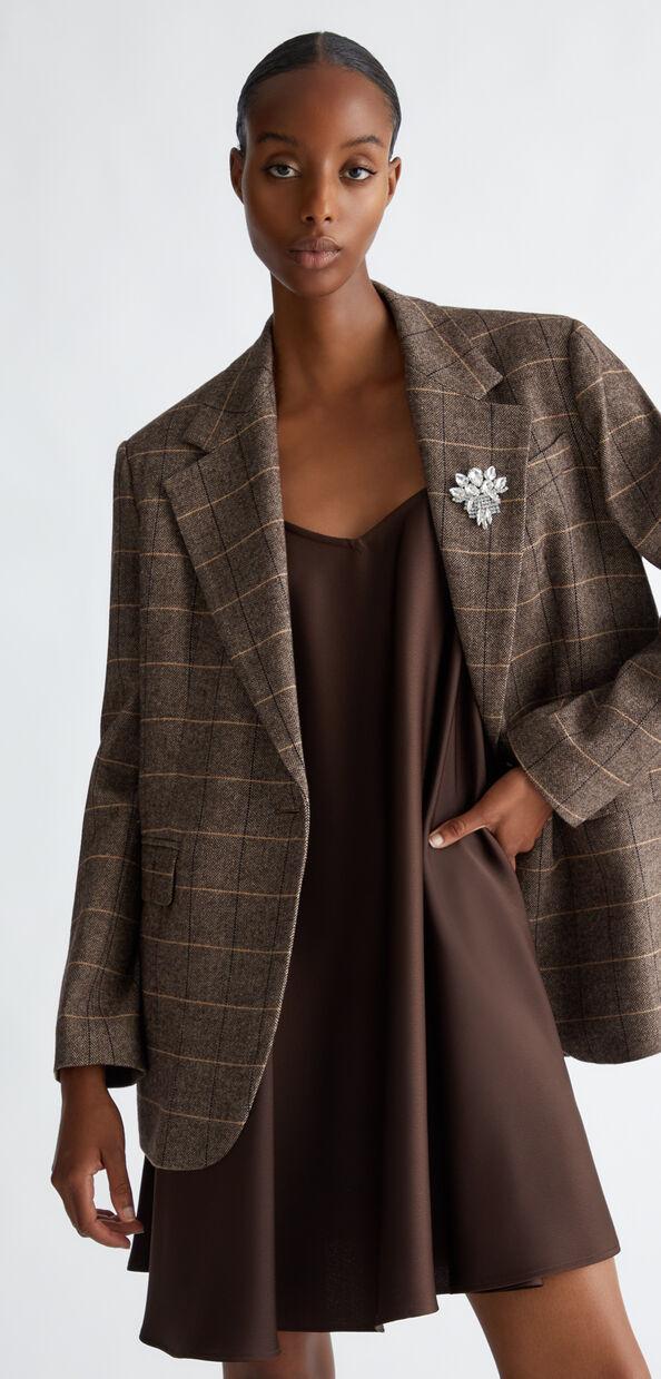 Liu Jo Blazer check con spilla gioiello