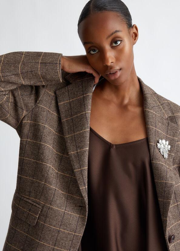 Liu Jo Blazer check con spilla gioiello Novità