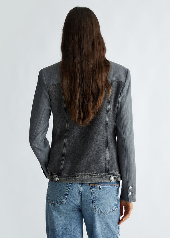 Liu Jo Blazer in twill gessato e denim Online