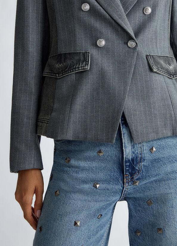 Liu Jo Blazer in twill gessato e denim Online