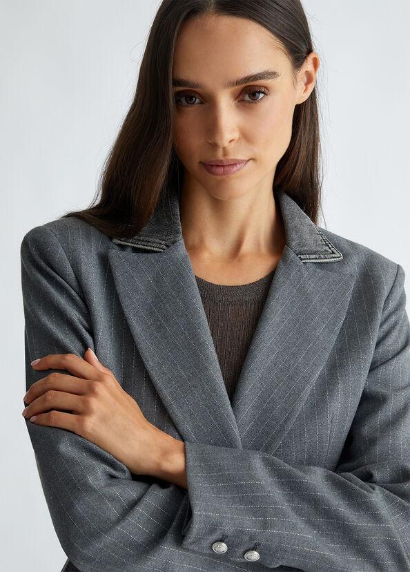 Liu Jo Blazer in twill gessato e denim Online