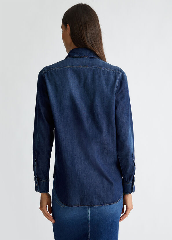 Liu Jo Camicia in denim Saldi Di Fabbrica