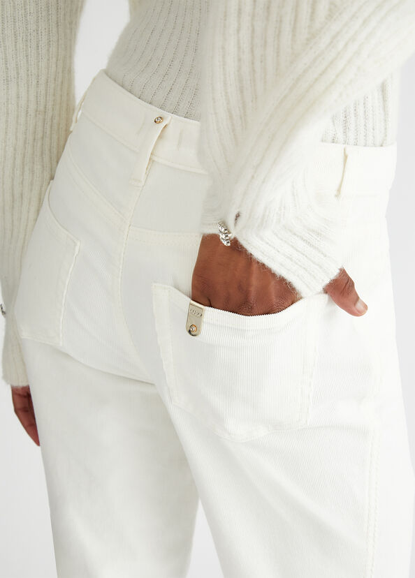 Liu Jo Pantaloni straight in velluto Promozione Limitata