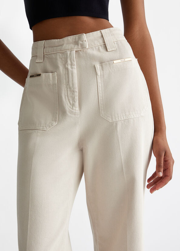 Liu Jo Pantaloni straight in cotone Shopping Online