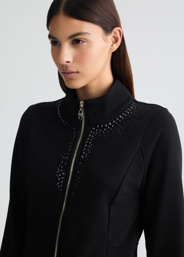 Liu Jo Felpa con zip e strass Promozione Limitata