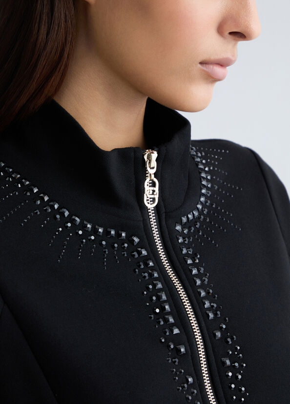 Liu Jo Felpa con zip e strass Promozione Limitata