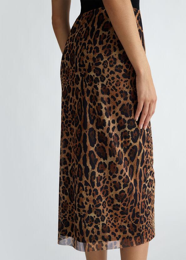 Liu Jo Gonna midi in tulle animalier Sottocosto