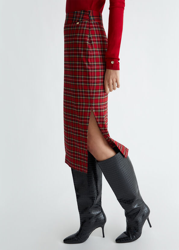 Liu Jo Gonna longuette in tartan Saldi Di Fabbrica