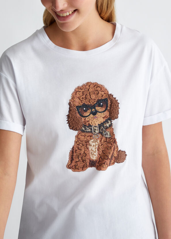 Liu Jo T-shirt con stampa e applicazioni Affare Del Giorno