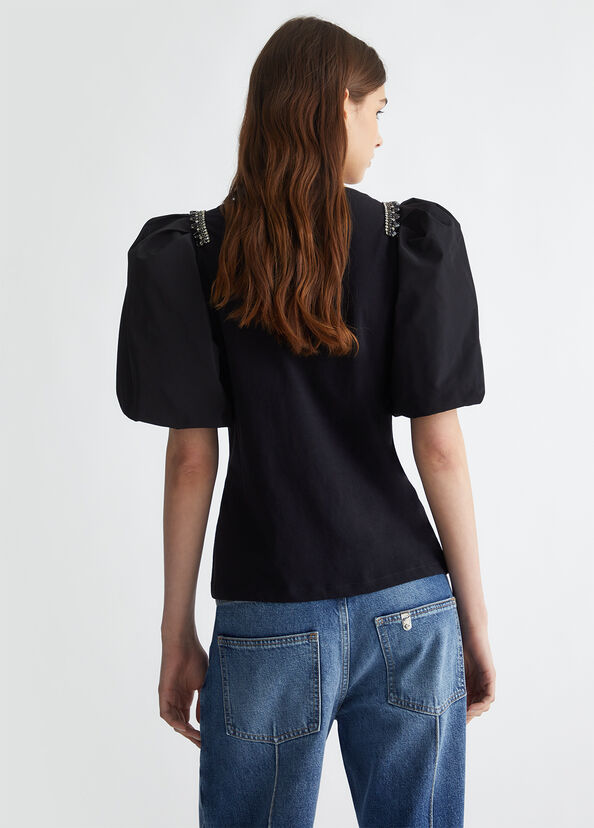 Liu Jo T-shirt in jersey con strass Sottocosto