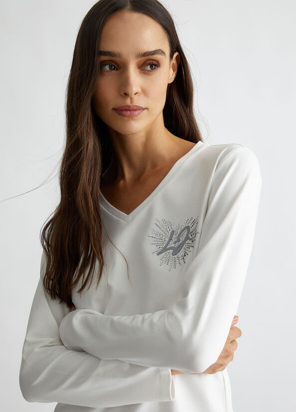 Liu Jo T-shirt con cuore e strass Novità
