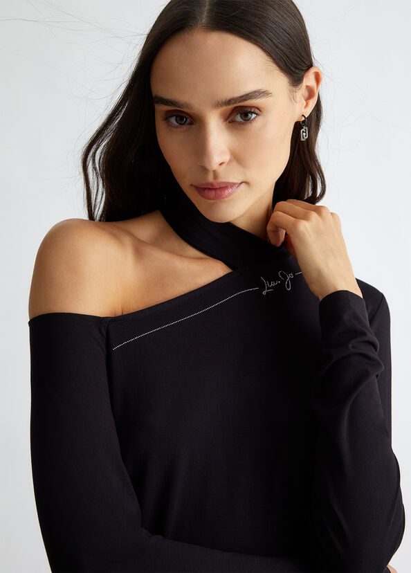 Liu Jo T-shirt con logo e strass Presa