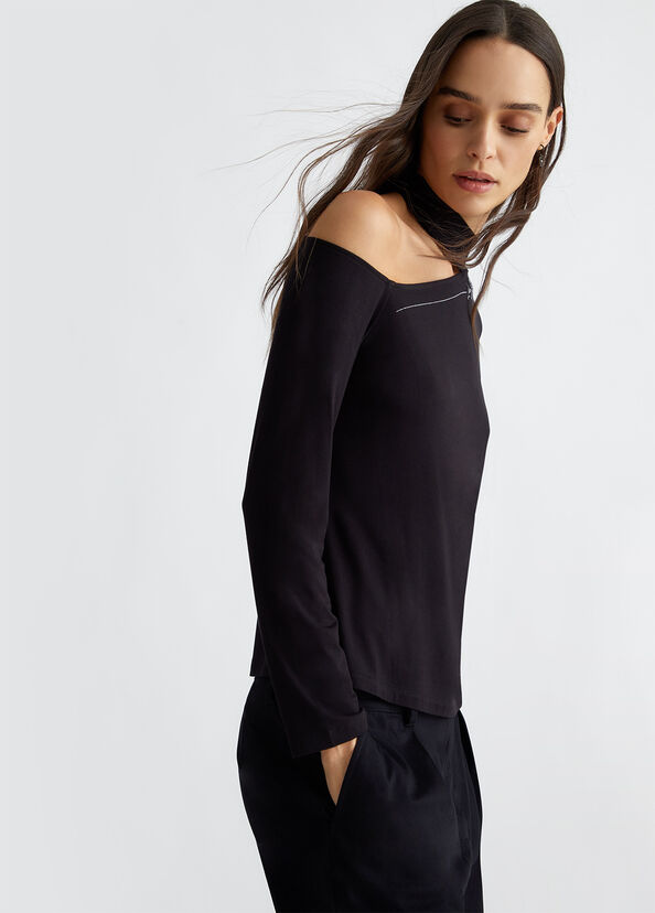 Liu Jo T-shirt con logo e strass Presa