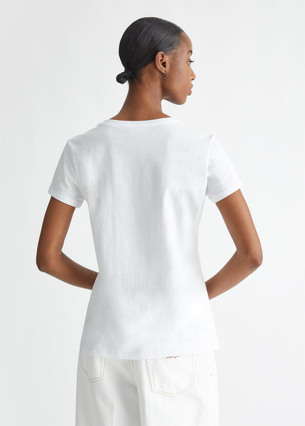Liu Jo T-shirt con logo e strass Economico