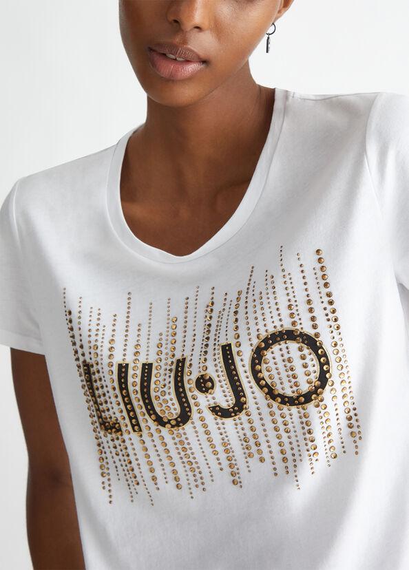 Liu Jo T-shirt con logo e strass Economico