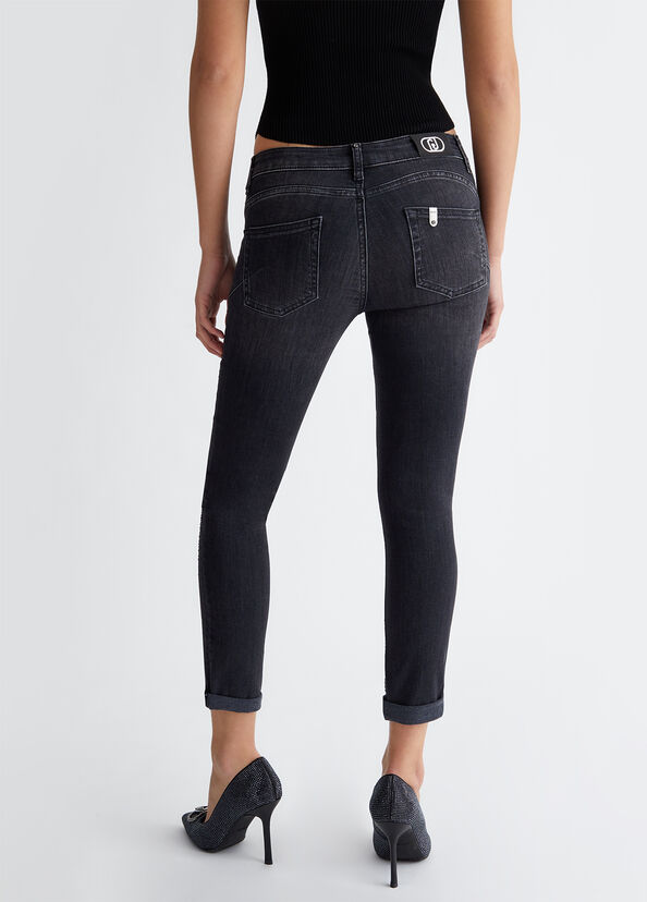 Liu Jo Jeans skinny bottom up con strass Pezzi Unici