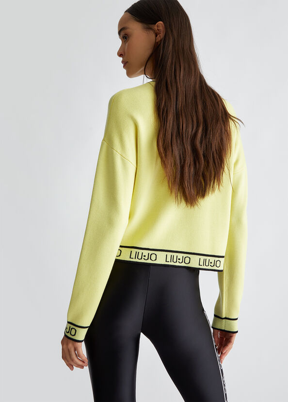 Liu Jo Maglia in misto seta con logo Fino Al -60%