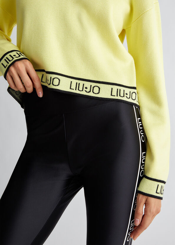 Liu Jo Maglia in misto seta con logo Fino Al -60%