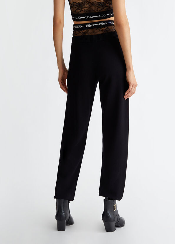 Liu Jo Pantaloni in maglia con pizzo Sottocosto