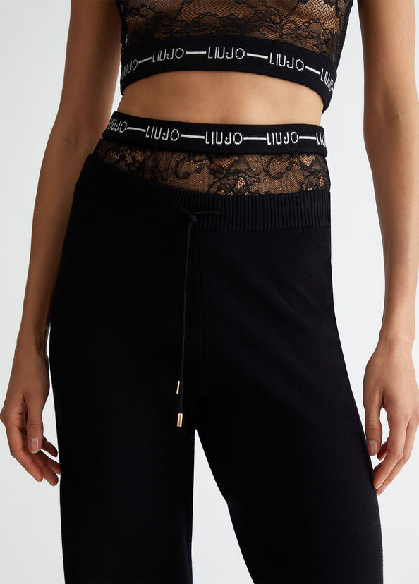 Liu Jo Pantaloni in maglia con pizzo Sottocosto