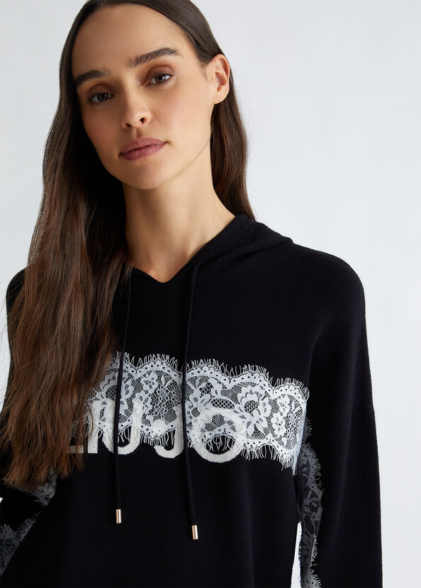 Liu Jo Maglia con cappuccio e logo Convenienza