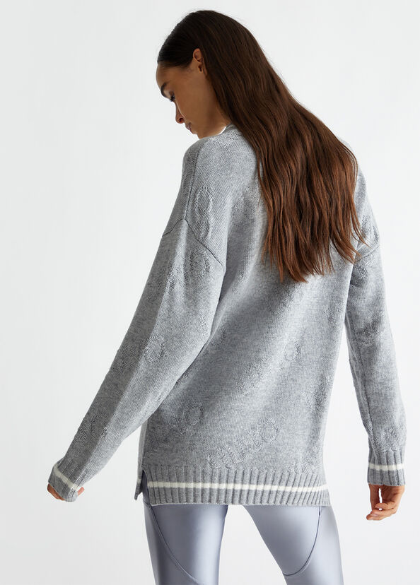 Liu Jo Maglia in misto lana con logo Outlet
