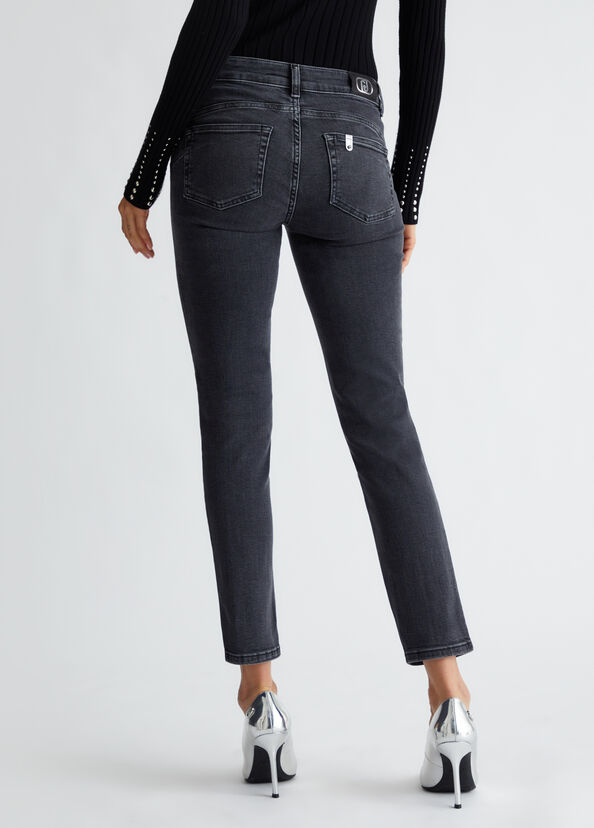Liu Jo Jeans skinny bottom up con strass Nuovo