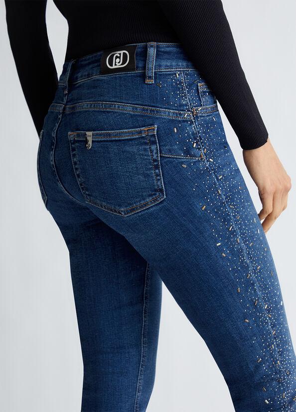 Liu Jo Jeans skinny bottom up con strass Pezzi Unici