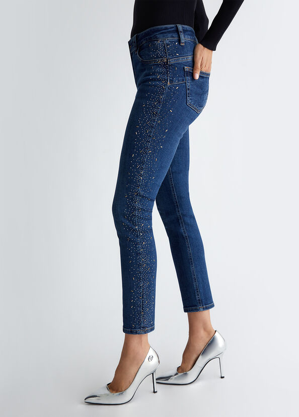 Liu Jo Jeans skinny bottom up con strass Pezzi Unici