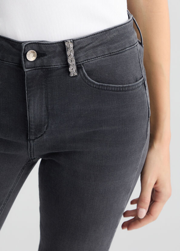 Liu Jo Jeans skinny grigio con strass Fino Al -60%
