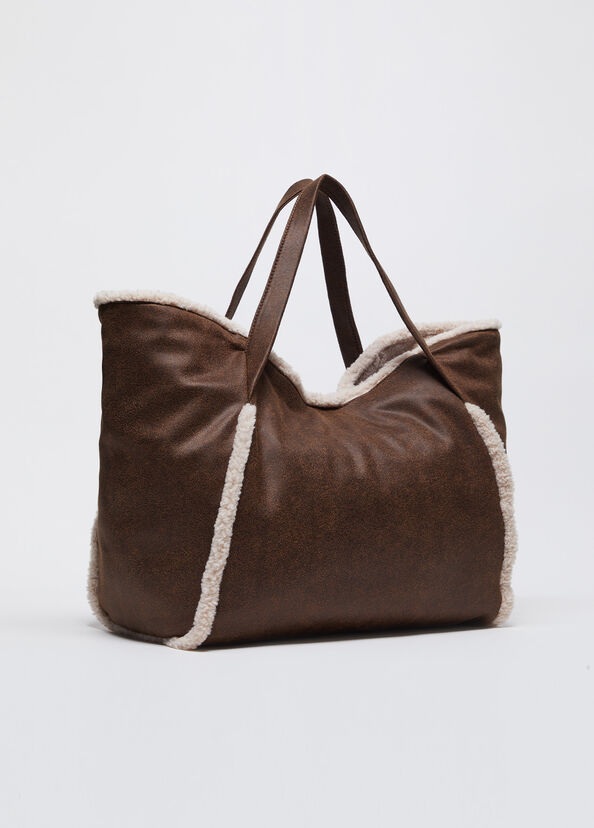 Liu Jo Shopping bag in tessuto spalmato con pochette Sconti VIP