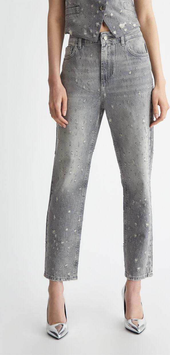 Liu Jo Jeans straight con stappi e strass In Linea
