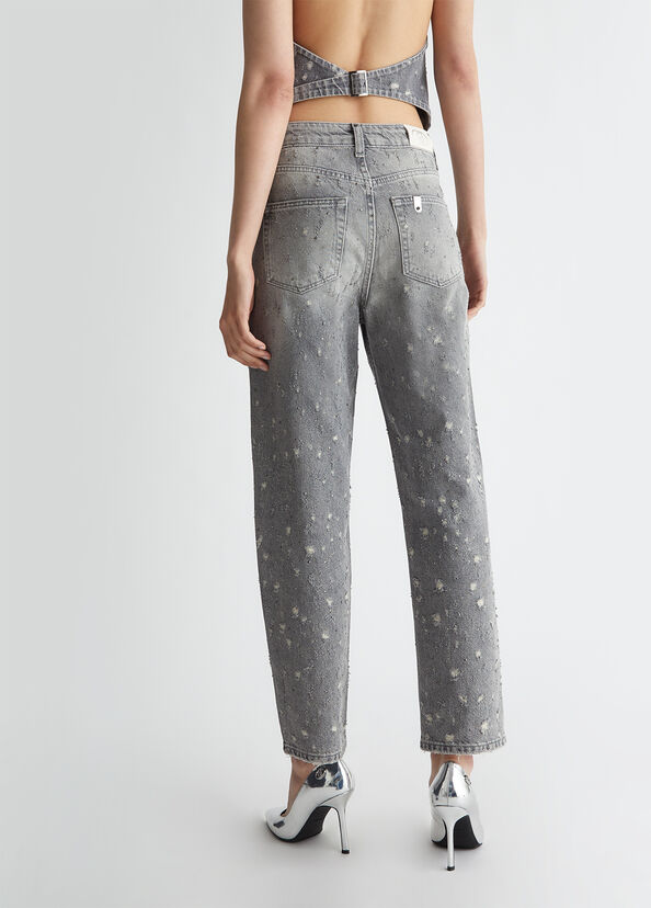 Liu Jo Jeans straight con stappi e strass In Linea
