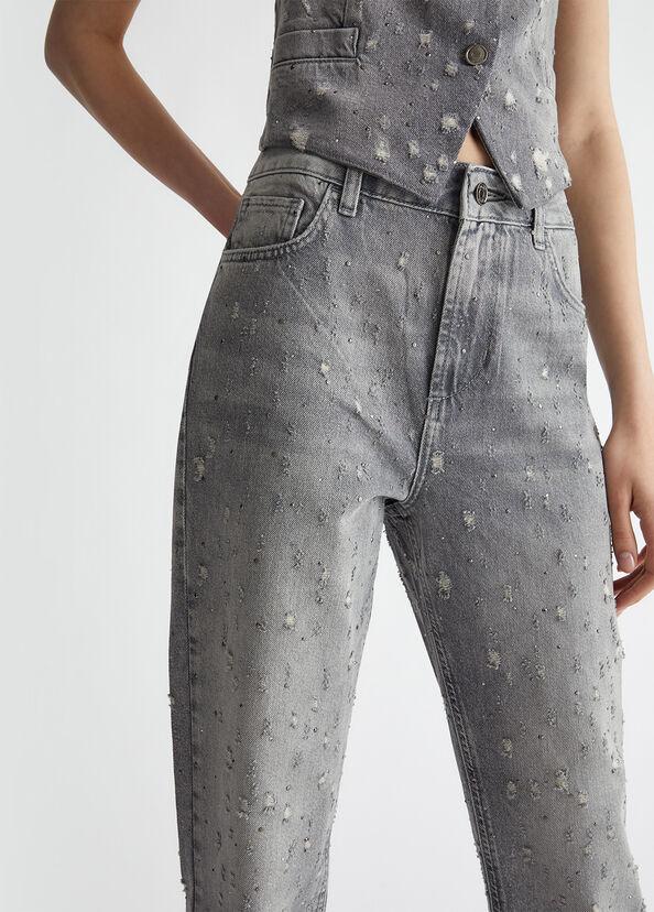 Liu Jo Jeans straight con stappi e strass In Linea