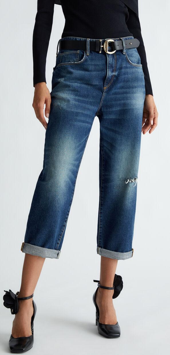 Liu Jo Jeans boyfriend cropped Spedizione Gratuita