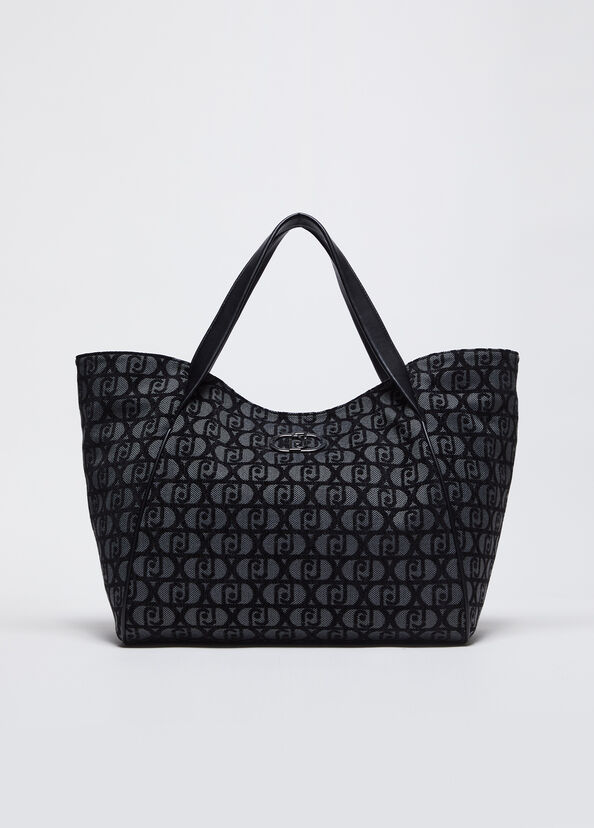 Liu Jo Shopping bag jacquard con logo Sconto