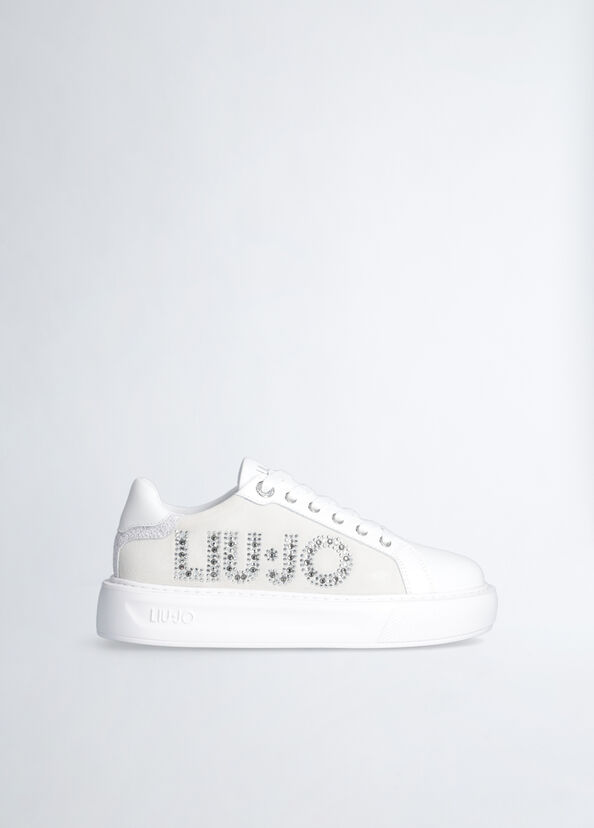 Liu Jo Sneakers bianche con logo gioiello Offerta temporanea