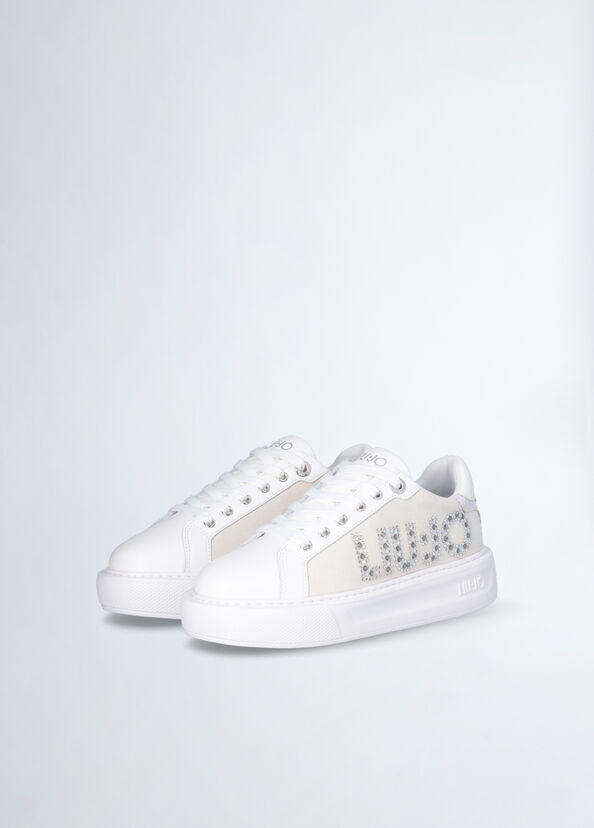 Liu Jo Sneakers bianche con logo gioiello Offerta temporanea