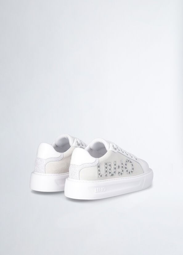 Liu Jo Sneakers bianche con logo gioiello Offerta temporanea