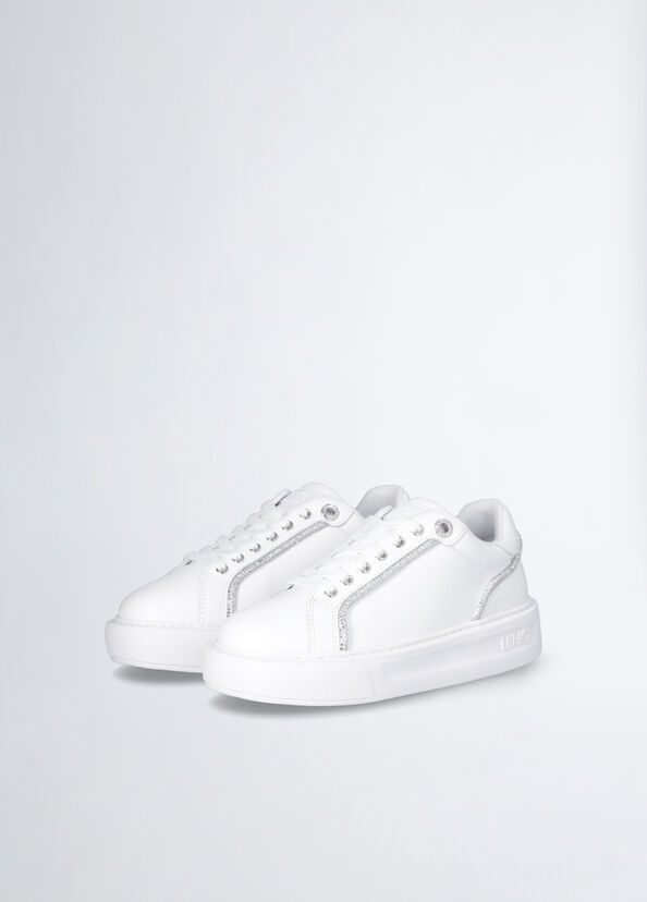 Liu Jo Sneakers bianche con profili strass Offerte esclusive
