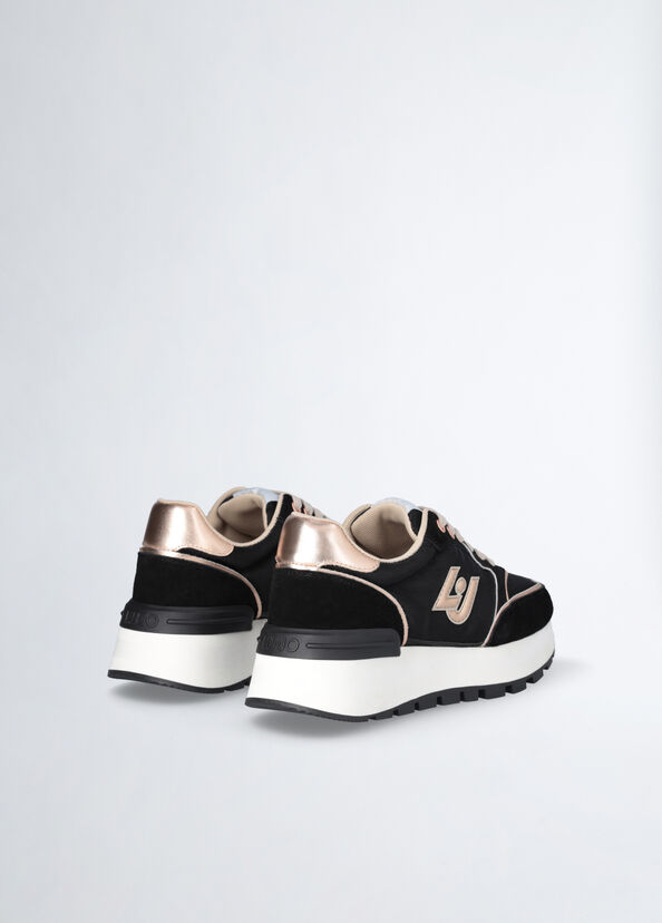 Liu Jo Sneakers platform in suede e shiny nylon Nuovi prodotti