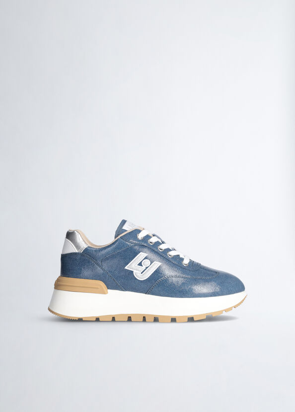 Liu Jo Sneakers in glossy denim Offerte stagionali
