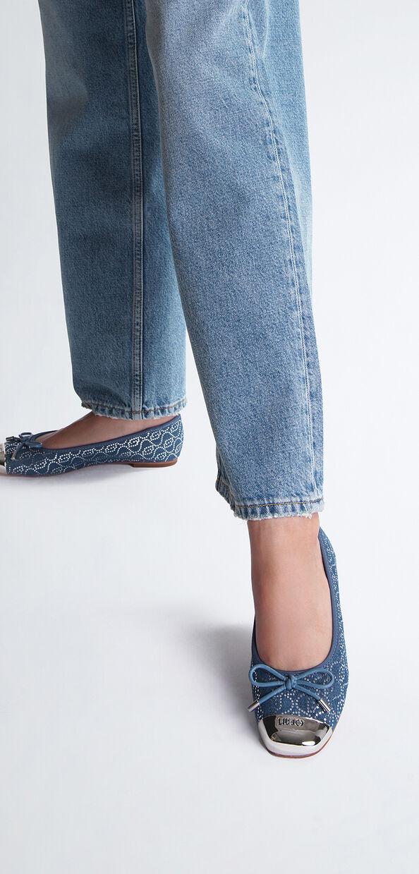 Liu Jo Ballerine in denim con paillettes